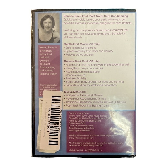 BOUNCE Back Fast! Post Natal Core Conditioning Workout Sealed DVD - Picture 2 of 2